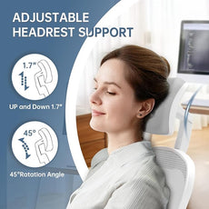 Office Chair Ergonomic Desk Chair, 330LBS Capacity, High Back Computer Chair for Long Hours Comfortable, Rolling Swivel Chair for Home Office, Flip-up Armrests，White+Grey