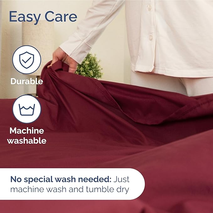 Extra Deep Pocket Twin Sheets - 3 Piece Breathable & Cooling Bed Sheets - Hotel Luxury Bed Sheet Set - Soft, Wrinkle Free & Comfy - Easily Fits Extra Deep Mattresses - Deep Pocket Burgundy Sheets Set