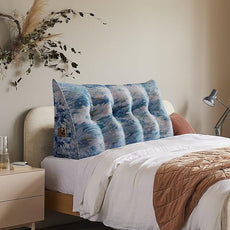 10 lbs Thickened Wedge Pillow Headboard Body Positioner Bed Wedge Pillow Backrest Support Triangular Headboard Pillow for Sleeping with Side Pocket Velvet Positioning Support Orchid Blue Full