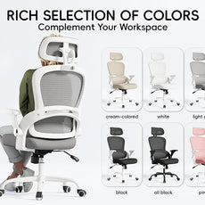 TRALT Office Chair - Ergonomic Office Chair with Back Support, Computer Chair - Home Office Desk Chairs, 330lbs Wide Seat Big and Tall Office Chairs with Headrest, Comfy Desk Chairs (Grey)