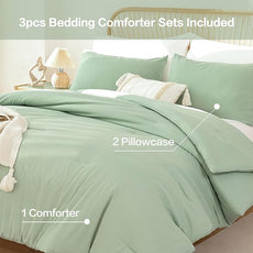 ROSGONIA Oversized Queen Comforter Sage Green, 3pcs (1 Green Comforter & 2 Pillowcases) Lightweight Oversized Queen Comforter Sets Bedding Blanket Quilts