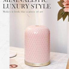 Essential Oil Diffuser for Home, 120ML Diffusers for Essential Oils Large Room, Ceramic Diffuser with USB Cable, Warm Ambient Light, Aromatherapy Diffuser Home Decor, Gift Choice, Pink