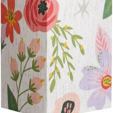 aooshine Flower Table Lamp for Bedroom - Bedside Lamp for Nightstand, Minimalist Night Stand Light Lamp with Square Fabric Shade, Desk Reading Lamps for Kids Room Living Room Office Dorm