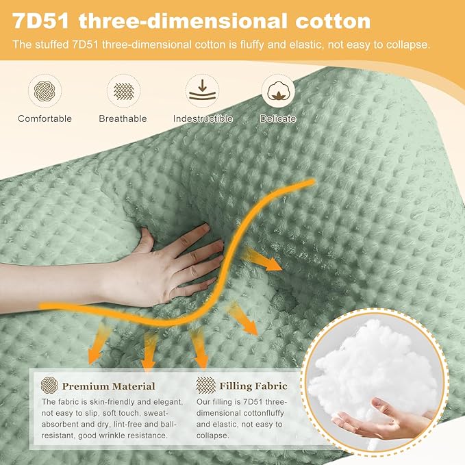 Large Triangular Headboard Wedge Pillow Soft and Supportive Headboard Backrest Positioning Support Bolster Cushion, Bed Wedge Pillow with Removable Cover(Green,Cal King,71x8x20inch)