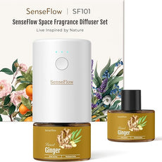 SF101 Waterless Ultrasonic Essential Oil Diffuser–100% Plant-Based,120-Day Natural Air Freshener & Aromatherapy Diffuser for Home,Hotel,Studio-Ginger