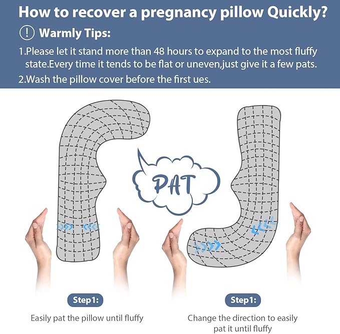 BATTOP Pregnancy Pillows for Sleeping,Body Maternity Pillow with Cooling Washable Cover,Support for Back,HIPS,Legs,Belly for Pregnant Women,New Mom Gifts for Women (Dark Blue)