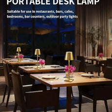 KDG 2 Pack Cordless Table Lamp,Portable LED Desk Lamp, 4000mAh Battery Operated, 3 Color Stepless Dimming Up, for Restaurant/Bedroom/Bars/Outdoor Party/Camping/Coffee Shop Night Light(Gold)