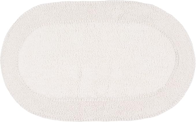 Home Weavers Double Ruffle Collection 100% Cotton Bathroom Rugs Set, Washable Rug, Extra Soft and Absorbent Bath Rug, Kitchen Mat, Bath Mat Set, Bath Floor Mat Non Slip, 24"x40" Rectangle, Ivory