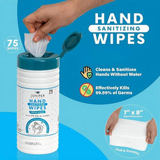 1 Pack Hand Sanitizing Wipes, 75 Count Canister Disposable Hand Sanitizer Wipes, Fresh Scent, Lint Free & Durable