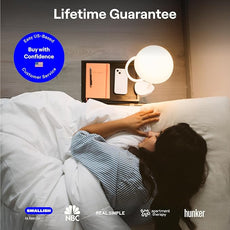 Shroommate Clip On Light and Bed Headboard Lamp, Bedside Table Lamp for Dorm, College Dorm Room Essentials, Night Light for Kids Nursery, Clip on for Desk, MultiColor LEDs, Adapter Included (White)