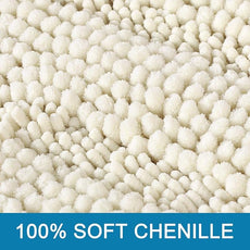 H.VERSAILTEX Bath Rugs for Bathroom Non Slip Bath Mats Extra Thick Chenille Striped Bath Rug Runners 47