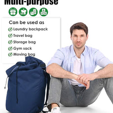 Laundry Bag Backpack Extra Large, 115L Laundry Backpack with Padded Shoulder Strap, Sturdy Travel Laundry Bags, Hanging Laundry Bag for College Dorm, Apartment, Clothes Hamper Bag for Laundromat