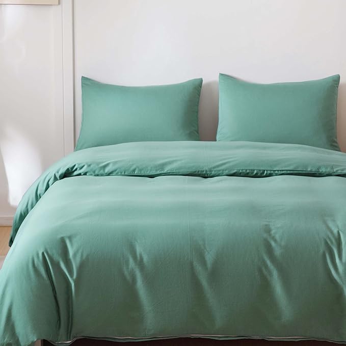 HeimenAogo Egyptian Cotton Duvet Cover Twin/Twin XL Size, Ultra Soft and Breathable Bedding Set with Zipper Closure, High Thread Count Long Staple Cotton Blanket Cover 2Pcs (68"×90") Oil Blue