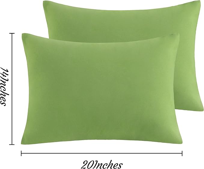 NTBAY Toddler Pillow Cases Set of 2, 2 Pack Brushed Microfiber 14x20 Pillow Cases, Soft, Wrinkle, Fade, Stain Resistant Sage Green Pillow Cases with Envelope Closure, 14x20 Inches, Sage Green