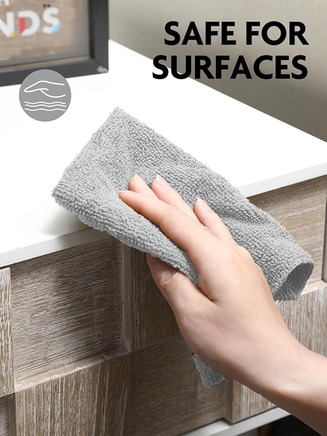 Fantasticlean Microfiber Cleaning Cloth Roll -75 Pack, Tear Away Microfiber Towels, 12" x 12", Reusable, Washable, Scratch Free, Ultra Absorbent Dishcloth for All-Around Cleaning Supplies (Grey)