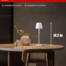 KDG 2 Pack Cordless Table Lamp, Portable LED Desk Lamp, 5000mAh Battery Operated, 3 Color Stepless Dimming Up, for Restaurant/Bedroom/Bars/Outdoor Party/Camping/Coffee Shop Night Light(White)