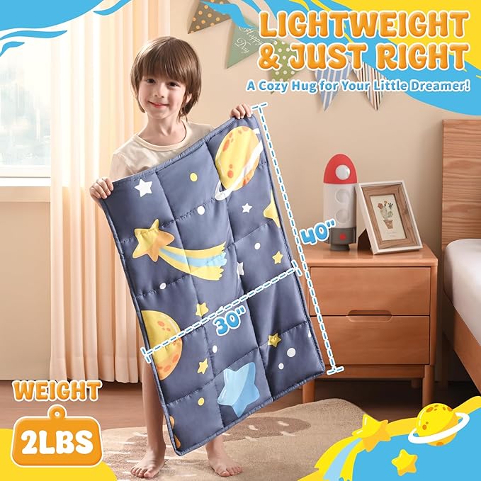 anfie Weighted Lap Pad 2 Pounds, Weighted Blanket (30"*40") Cooling Blanket for Sleeping,Weighted Throw Blanket for Travel Indoor Outdoor (Grey Moon)