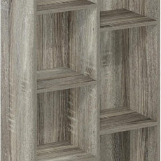 Furinno LUDER Book Shelf, 7-Cube Bookshelf, Bookcase, 9.4 x 19.5 x 41.7, for Living Room, Bedroom, Home Office, French Oak
