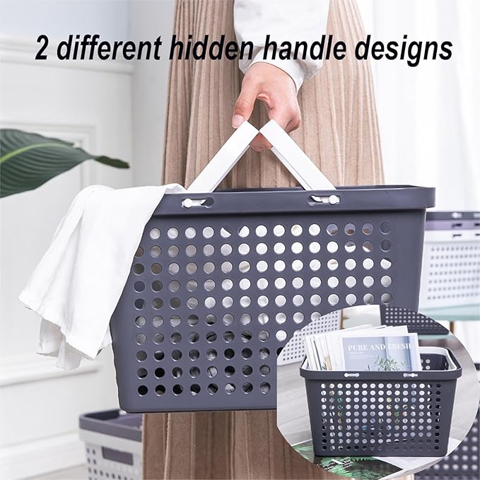 Plastic Shower Caddy Basket with Handles, Cleaning Supply for Dorm, School, Camping, Travel, Bathroom (white 1 pack)