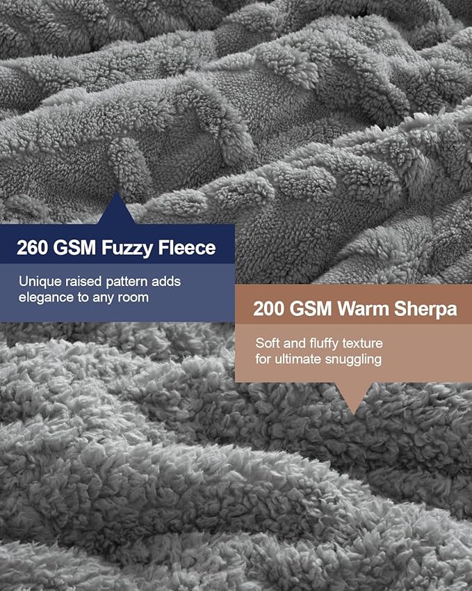 Super Fuzzy Soft Sherpa Fleece Weighted Blanket, 15 lbs Dual Sided Fluffy Heavy Weighted Blankets for Adults - No Bunching with Double Layers of Soft Inner Lining (60"x 80", 15 Pounds)