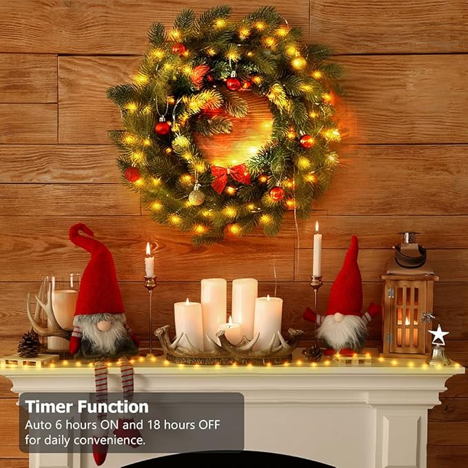 16.5ft Battery Operated String Lights (2 Pack), 50 LED Fairy String Lights Battery Powered with Remote & Timer for Indoor Outdoor Christmas Trees Wreath Decoration Bedroom Patio - Warm White
