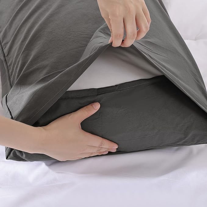 ROSGONIA Comforter Full Size for Girls Boys Teens Charcoal Grey, 3pcs(1 Dark Grey Comforter & 2 Pillowcases) Lightweight Dorm Bedding for All Season