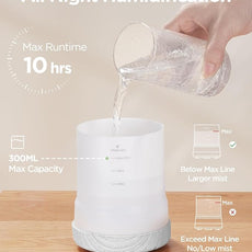 InnoGear 300ML Essential Oil Diffuser, Premium 5-in-1 Ultrasonic Aromatherapy Diffusers Scent Humidifier Aroma Diffuser Vaporizer Auto-Off Timer for Room Office Home, White, Medium