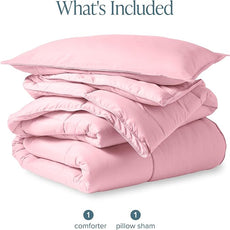 Bare Home Comforter Set - Twin/Twin Extra Long Size - Ultra-Soft - Goose Down Alternative - Premium 1800 Series - All Season Warmth (Twin/Twin XL, Light Pink)