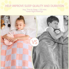 yescool Pink Checkered Weighted Blanket 3 Pounds Plaid Weighted Throw Blanket, Heavy Blanket for Sleeping, Tartan Bed Throw Blanket Gift for 20-40lbs, 36