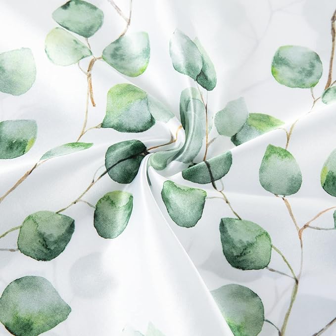 EXQ Home Silky Satin Pillowcase for Hair and Skin,Printed Pillow Cases Standard Size Set of 2 Satin Pillow Case 2 Pack with Envelope Closure(Ink Leaf, 20x26)