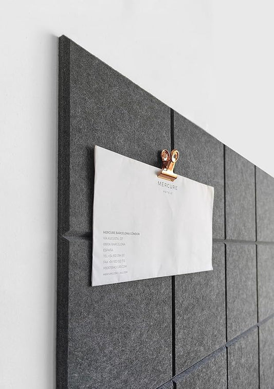 Cork Board 24 x36 Alternative - 6 Pack Felt Wall Tiles with Safe Removable Adhesive Tabs, Cork Boards for Walls Cork Board for Home Office Pin Board Tack Board - Gray Black
