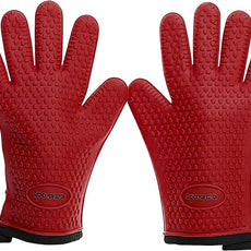 KITCHEN PERFECTION Silicone Smoker Oven Gloves - Extreme Heat Resistant BBQ Gloves - Handle Hot Food Right on Your Smoker Grill Fryer Pit | Waterproof Oven Mitts | Superior Value Set + 3 Bonuses