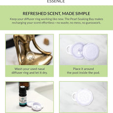 Essence Pearl Travel Case - Wearable Aromatherapy Kit with Nasal Diffuser Rings, Soaking Bay, and 5mL Essential Oil – Portable Wellness Gift Set for On?The?Go Self Care