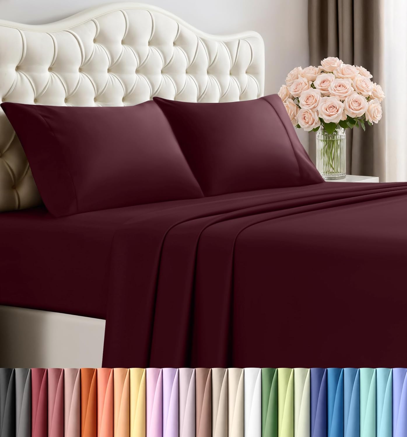 Utopia Bedding Queen Size Sheet Set – 4 Piece Bed Sheets, Soft and Breathable Microfiber, Includes 1 Fitted Sheet, 1 Flat Sheet and 2 Pillowcases – Oeko Tex (Grey) Dormly