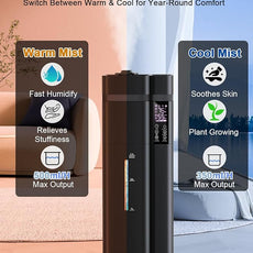 13L/3.4Gal Humidifiers for Bedroom, Ultrasonic Warm & Cool Mist Humidifier Large Room, Covers 800ft², 72H Runtime, 24H Timer, 3 Mist Modes Top Fill Quiet Humidifiers for Home, Office, Black