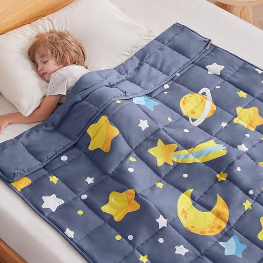 anfie Weighted Blanket Kids(36"x48" 3lbs) Weighted Blanket Cooling Blanket for Sleeping,Throw Size Breathable Blanket with Premium Glass Bead(Grey Moon)