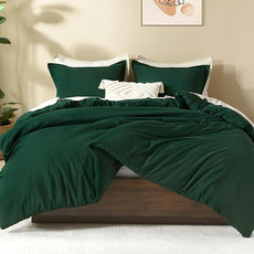 Litanika Comforter Set, Lightweight Solid Bedding Comforter Set, Fluffy Down Alternative Bed Set, Emerald Green, California King