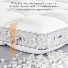 Dual Layer 5 Inch Memory Foam Mattress Topper King - 3 Inch Pillow Top Mattress Pad and 2 Inch Gel Memory Foam, 7-Zone Egg Crate Mattress Topper