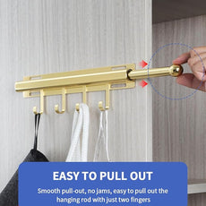 12 inch Valet Rod for Closet Pull Out Closet Valet Rod Slide Out Gold Valet Rods for Closets Telescopic Closet Rod