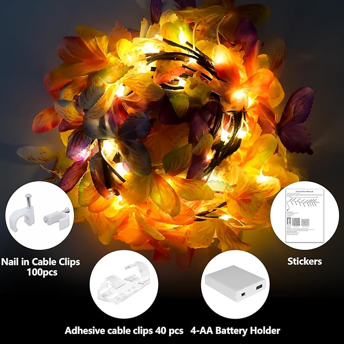 Butterfly Enchanted Willow Vine Lights, 7.55FT 144LED 3 Color Butterfly Blossom Tree Branch Lights for Wall, Remote Timer,8 Light Model,Bedroom Wall Doors Wedding, Christmas, USB Battery Box