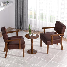 Accent Chair, PU Leather Living Room Chairs Oversize with Soft Seat and Armrests for Living Room Dinning Room Bedroom Reading Room Waiting Room