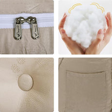 WOWMAX Headboard Pillow – King Size Reading Wedge Backrest for Bed, Handmade Firm Support Bolster Cushion with Removable Cover, Jacquard Satin Fabric 100% Pure Cotton, Light Beige