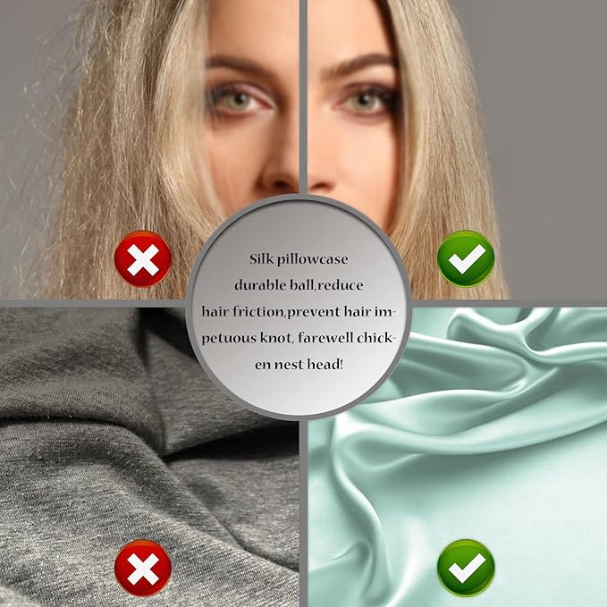 Silk Pillowcase for Hair and Skin,Soft,Breathable and Sliky Standard Size Pillow Cases Set of 2,Both Sides Natural Mulberry Silk Pillowcases with Hidden Zipper(Standard Size 20"X 26",2pcs)