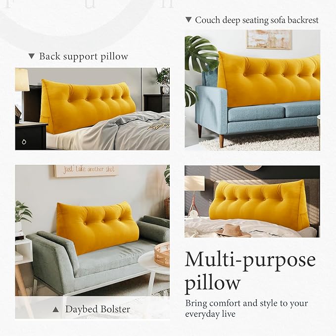 8 lbs Thickened Twin Wedge Pillow Headboard College Dorm Bed Velvet Wedge Pillow Backrest Support Triangular Headboard Pillows with Side Pocket, Dorm Bedding Essentials for Girls & Boys