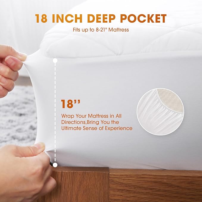 Heated Mattress Pad King,Dual Controller Electric Mattress Pad with Preheat Functions,Bed Warmer with 12 Heat Settings & 1-12 Hours Auto Shut Off, Machine Washable(78"x80",White)