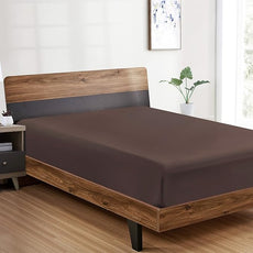 FreshCulture Queen Fitted Sheet - Hotel Quality, Ultra Soft & Breathable Brushed Microfiber, Deep Pocket, Cooling Fitted Sheets for Queen Size Bed (Brown)