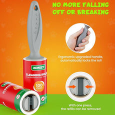 Lint Rollers for Pet Hair Extra Sticky, 600 Sheets Mega Value Set with 3 Upgraded Handles, 6 Rollers Portable Pet Lint Remover for Clothes, Furniture, Carpet, Dog & Cat Hair Removal