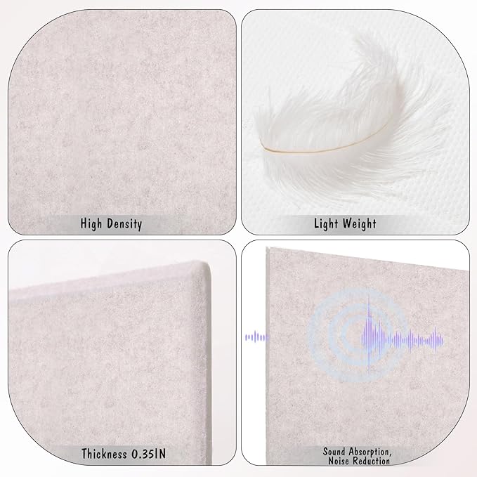 Large Cork Board 36" x 24", 6 Pack Felt Wall Tiles with Colored Pushpins, Bulletin Board with Removable Self-Adhesive Strips, Pin Boards Cork Boards for Walls Office Home-Light Tan