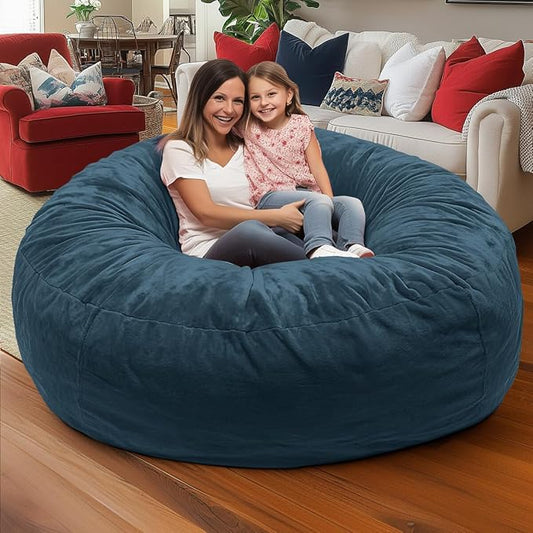 Ultimate Sack 6000 6-Foot Bean Bag Chair, Cloud Suede Cover – Oversized Foam Lounger, Floor Seat, Small Sofa, or Couch Bed for Living Area, Gaming Room, or Reading Lounge
