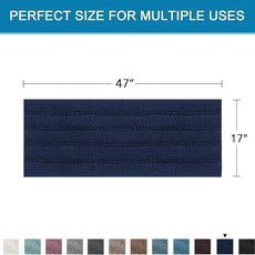 H.VERSAILTEX Bath Rugs for Bathroom Non Slip Bath Mats Extra Thick Chenille Striped Bath Rug Runners 47